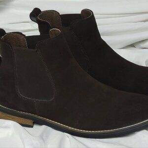 MENS ENZO CHELSEA BROWN SUEDE BOOTS SIZE 10